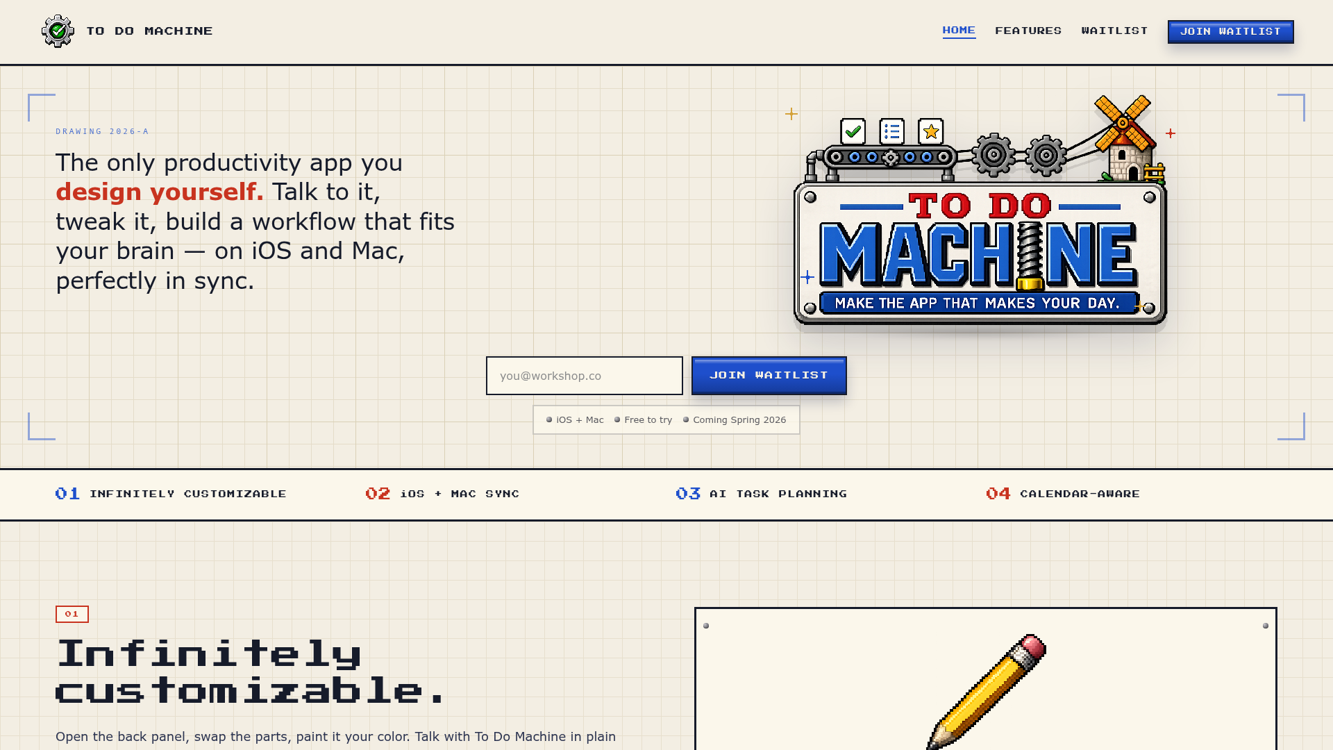 To Do Machine — the only productivity app you design yourself